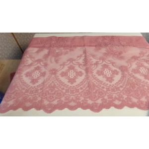 COPY - PINK FLORAL ROSES LACE VICTORIAN SHABBY CHIC STYLE VALANCE 18.5 "X 58" N…